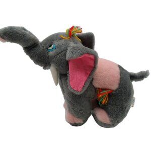 Soft Things Plush Elephant Stuffed Animal Gray Plastic Eye Yarn Hair Carnival
